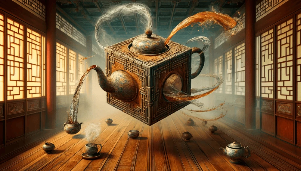 A 4D chinese teapot, created by ChatGPT