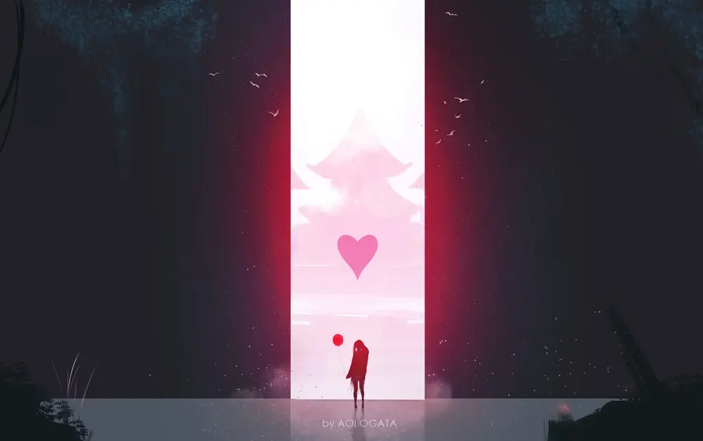 Aoi Ogata - gates opening towards something hopeful in the darkness. Downloaded from Wallhaven. Rights unknown - please get in touch for crediting, or if there's any issue.