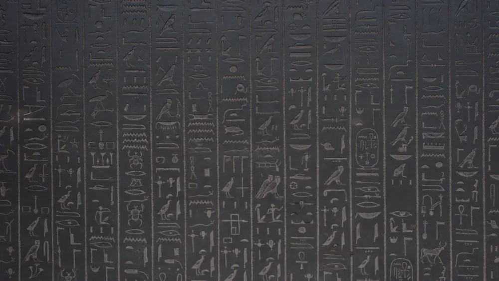 Egyptian hieroglyphs (Rosetta Stone?) Downloaded from Wallhaven. Author and rights unknown - please get in touch for crediting, or if there's any issue.