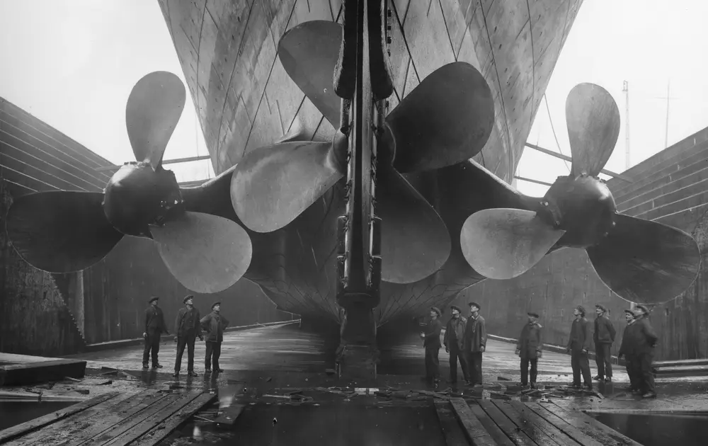 The Titanic, in the Belfast shipyard, ready to launch. Downloaded from Wallhaven. Author and rights unknown - please get in touch for crediting, or if there's any issue.