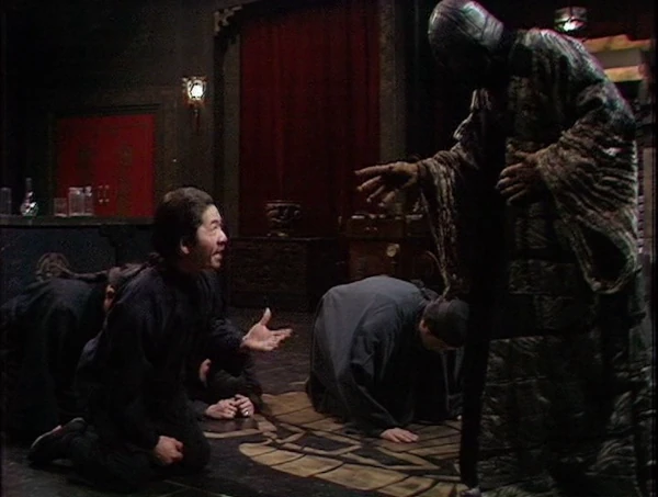 Magnus Greel, the masked villain in the Talons of Weng Chiang