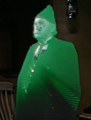 A Rutan scout transforming into the form of the Fang Rock lighthouse keeper