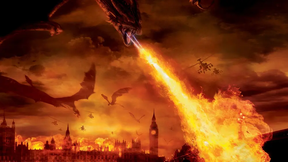 London under dragon attack - fantasy art. Downloaded from Wallhaven. Author and rights unknown - please get in touch for crediting, or if there's any issue.